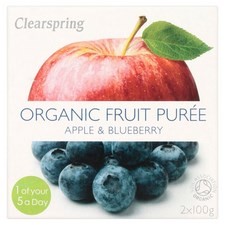 Clearspring Organic Apple and Blueberry Puree 2 X 100g