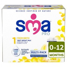 SMA Pro Stage 1 First Infant Milk From Birth Multi Pack 3 x 200ml