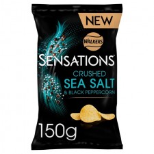 Walkers Sensations Crushed Salt and Black Peppercorn Crisps 150g