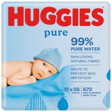 Huggies Pure Baby Wipes 12 x 56 per pack