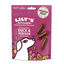 Lilys Kitchen Scrumptious Duck and Venison Sausages for Dogs 70g