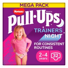 Huggies Pull Ups Training Pants Night Time Girl 2-4 years x 32