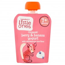 Sainsburys Little Ones Organic Berry and Banana Yoghurt 90g 7 Months