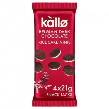 Kallo Organic Belgian Dark Chocolate Mini Rice Cakes Multipack 4 x 21g
