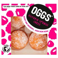 Oggs Vegan Victoria Sponge Cakes 4 x 46g