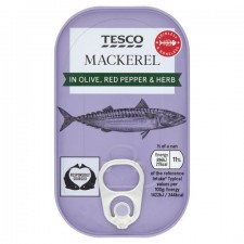 Tesco Mackerel in Olive Red Pepper and Herb 125g