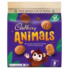 Cadbury Animals Chocolate Biscuits 5 Snack Packs