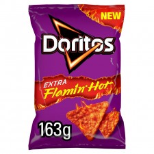Doritos Tortilla Chips Extra Flamin Hot Crisps 163g