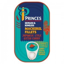 Princes Skinless Boneless Mackerel Fillets Katsu Curry Sauce 125g