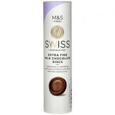 Marks and Spencer Swiss Milk Chocolate Discs 115g Tube