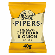 Retail Pack Pipers Lye Cross Cheddar and Onion Crisps 24 x 40g