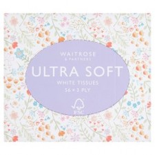 Waitrose Extra Soft White Tissues Contemporary 56 sheets