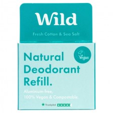 Wild Natural Deodorant Fresh Cotton and Sea Salt Refill 40g