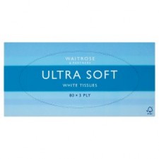 Waitrose Ultra Soft White Tissues 80 Sheets