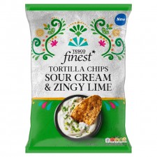 Tesco Finest Sour Cream and Zingy Lime Tortilla Chips 150g