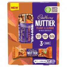 Cadbury Nuttier Almond And Peanut Bar 3 Pack 120g