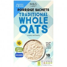 Marks and Spencer Traditional Whole Oats 10 Porridge Sachets 360g