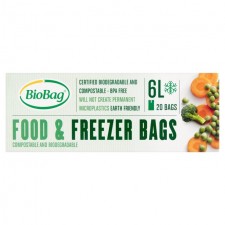 BioBag 6L Compostable Food and Freezer Bags 20 per pack