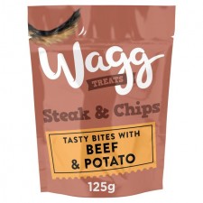 Wagg Dog Treats Steak and Chips 125g