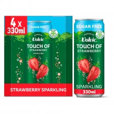 Volvic Touch of Strawberry Sparkling Sugar Free Flavoured Water 4 x 330ml