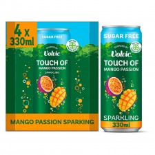 Volvic Touch of Mango Passion Sparkling Sugar Free Flavoured Water 4 x 330ml