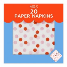 Marks and Spencer Pink Spotty Paper Napkins 20 per pack