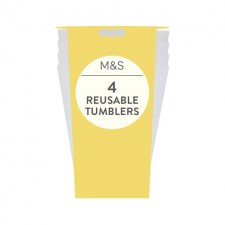 Marks and Spencer White Reusable Picnic Tumblers 4 per pack