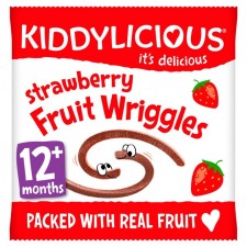 Kiddylicious Strawberry Fruit Wriggles 12g 12 Months