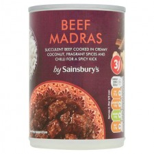 Sainsburys Beef Madras 392g Can