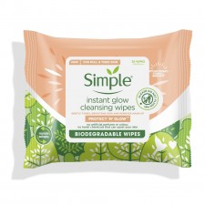 Simple Instant Glow Cleansing Wipes 20 Per Pack