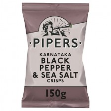 Pipers Black Pepper and Sea Salt Crisps 150g
