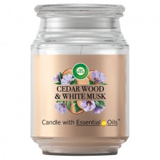Airwick Jar Candle Cedar Wood and White Musk 480g