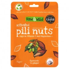 Raw and Wild Activated Pili Nuts Organic Turmeric and Ginger 70g