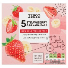 Tesco Strawberry and Banana Bars 5 x 30g