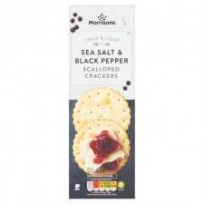 Morrisons Sea Salt and Black Pepper Scalloped Crackers 185g