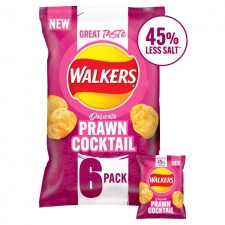 Walkers Less Salt Prawn Cocktail Multipack Crisps 6 pack
