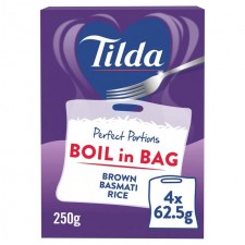 Tilda Boil in the Bag Brown Basmati Rice 4 x 62.5g
