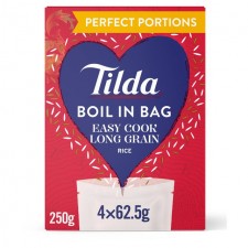 Tilda Boil in the Bag Long Grain Rice 4 x 62.5g