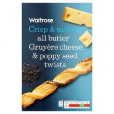 Waitrose All Butter Savoury Gruyere Cheese Twists 125g