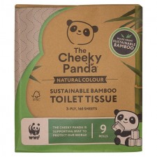 The Cheeky Panda Natural Colour Sustainable Bamboo Toilet Tissue 9 per pack