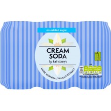 Sainsburys Cream Soda No Added Sugar 6x330ml Cans