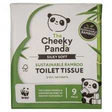 The Cheeky Panda Silky Soft Sustainable Bamboo Toilet Tissue 9 per pack