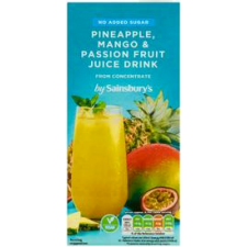 Sainsburys No Added Sugar Pineapple Mango and Passion Fruit Juice Drink From Concentrate 1L