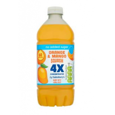 Sainsburys Quadruple Strength Orange and Mango Squash 750ml