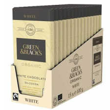 Retail Pack Green and Blacks Organic White Chocolate Bar 15 x 90G