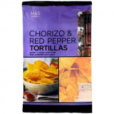 Marks and Spencer Chorizo and Red Pepper Tortilla Chips 200g
