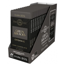Retail Pack Green and Blacks Organic Dark 85% Chocolate Bar 15 x 90G