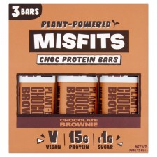 Misfits Plant Based Chocolate Brownie Protein Bar Multipack 3 x 45g