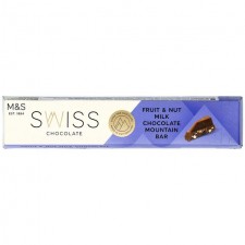 Marks and Spencer Swiss Milk Chocolate Fruit and Nut Mountain Bar 100g