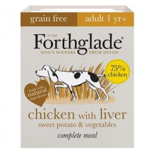 Forthglade Adult Chicken Liver and veg. Grain free wet dog food 395g